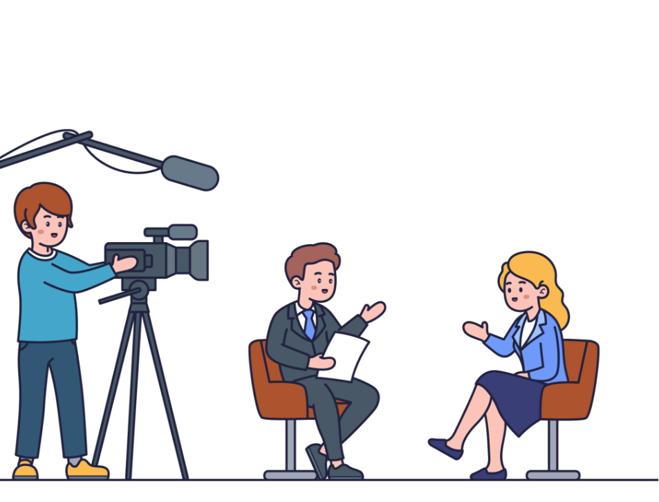 media taking interview illustration